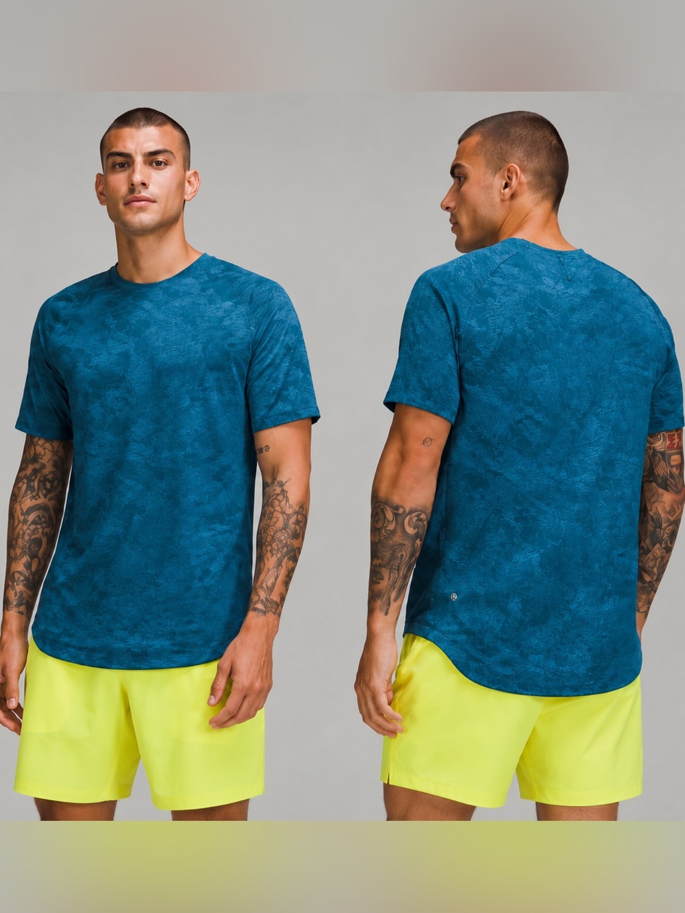 Lululemon DrySense Short Sleeve Training Shirt Men’s Marble Matte Jacquard Blue